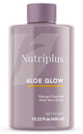 Botella de Nutriplus Aloe Glow Mango, bebida de aloe vera sabor mango de 450 ml.